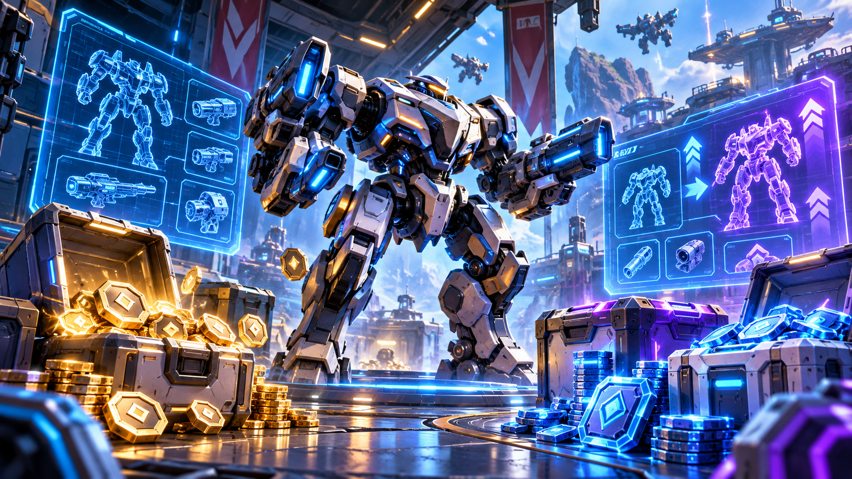 Как быстро заработать кредиты и чертежи в Mech Arena